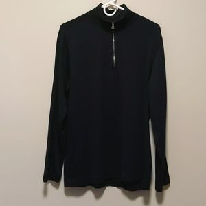 Banana Republic Men's Long-Sleeved Navy Blue Medium Neck 1/4 Zip up Pullover